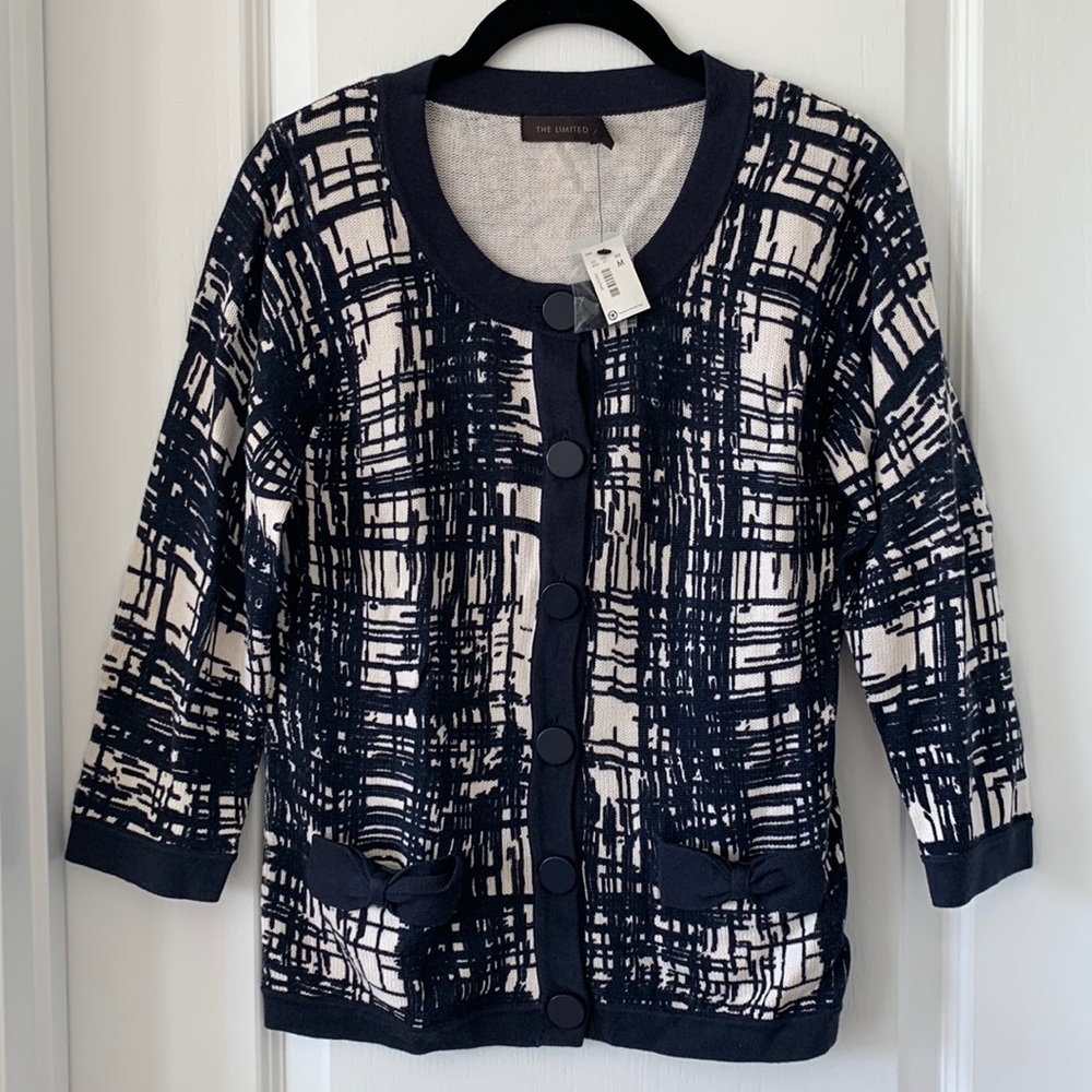 NWT THE LIMITED Buttoned Down 3/4 Length Sleeves Knit Cardigan Sweater Size M
